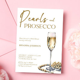 Convite Pérolas e chá de panela de prosecco elegante
