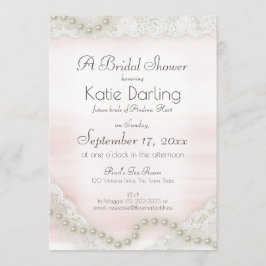 Convite Pérolas e Chá de panela Lace Blush