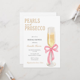 Convite Pérolas e Chá de panela mínimo do Prosecco