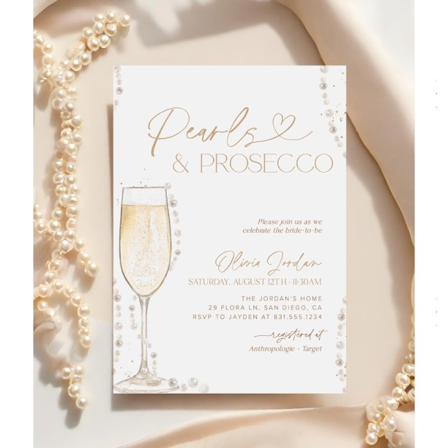 Convite Pérolas e Chá de panela Prosecco, Bridal Brunch (Criador carregado)