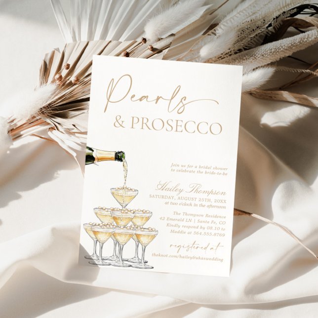 Convite Pérolas e Chá de panela Prosecco, Brunch e Bubble (Criador carregado)