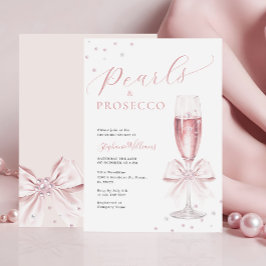 Convite Pérolas e Chá de panela Rosa Prosecco