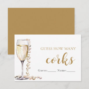 Convite Pérolas e Prosecco Adivinham Quantos Jogos de Cork