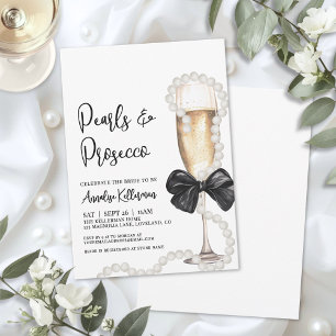 Convite Pérolas e Prosecco Chá de Noiva