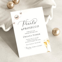 Pérolas e Prosecco Chá de Noiva Minimalista Elegan