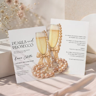 Convite Pérolas e Prosecco Elegante Arco Chá de Noiva