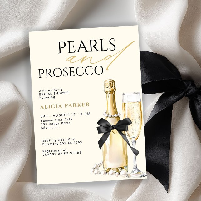 Convite Pérolas e prosecco elegante arco de chuveiro de no (Criador carregado)