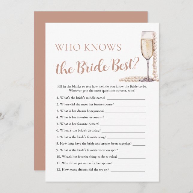 Convite Pérolas e Prosecco que conhecem o melhor jogo da n (Frente/Verso)