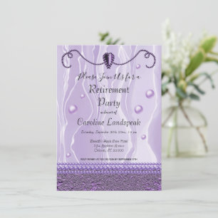 Convite Pérolas e Roxo de Respectiva Respectiva Parte