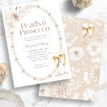 Convite Pérolas Elegantes e Chá de panela Prosecco<br><div class="desc">Elevem sua celebração com nossas Pérolas Elegantes e Chá de panela Prosecco. Apresentando delicadas cores aquáticas, creme de bolo e flores bronzeadas adornadas com lindas pérolas e óculos de champanhe de luxo, esta coleção expele sofisticação do eterno. Perfeito para um caso de almoço de champanhe, esta coleção dá o tom...</div>