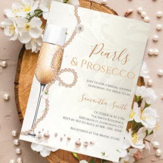 Convite Pérolas Elegantes e Chá de panela Prosecco