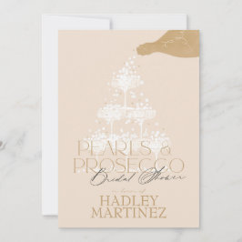 Convite Pérolas Elegantes e Chá de panela Prosecco