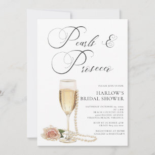Convite Pérolas Elegantes e Chá de panela Prosecco Invita
