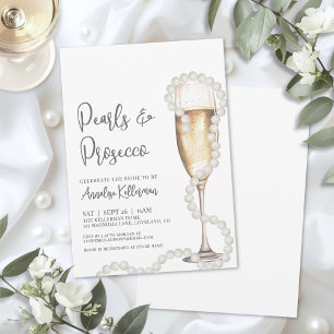 Convite Pérolas Elegantes e Prosecco Champanhe Bridal Show