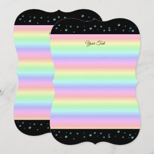 Convite Pérolas em Preto e Arco-íris