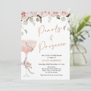 Convite Pérolas Escamoteadas Prosecco Blush Chá de panela