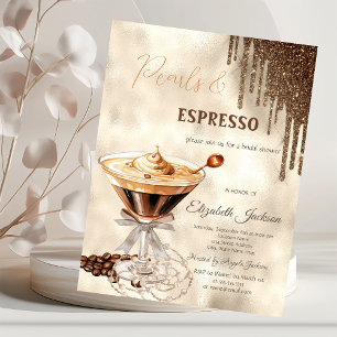 Convite Pérolas Espresso Laço Brilho Gotas