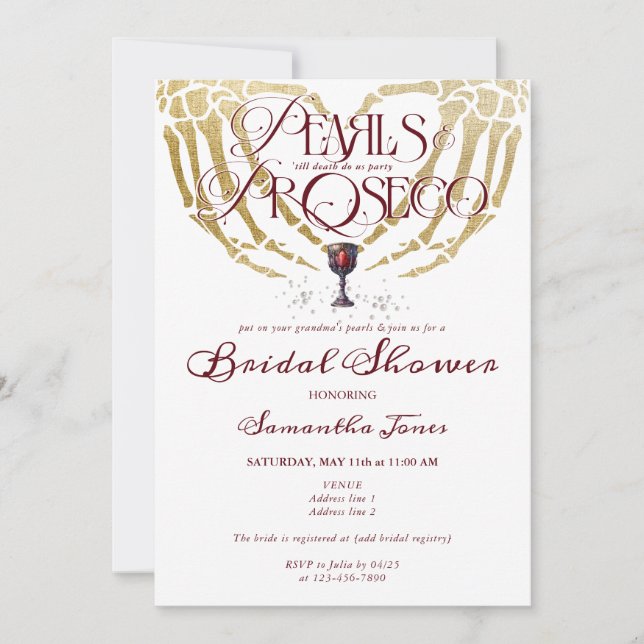 Convite Pérolas Góticas e Prosecco até Chá de panela da Mo (Frente)