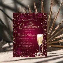 Pérolas Ouros Prosecco BurgundyQuinceañera