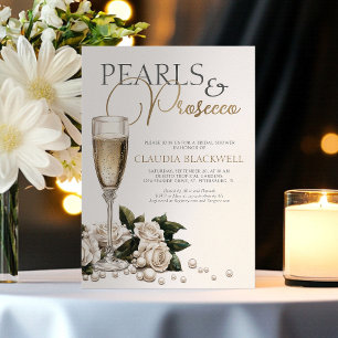 Convite Pérolas Prosecco Champanhe Bridal Shower