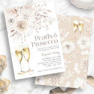Convite Pérolas Prosecco Elegante Noivado