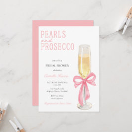 Convite Pérolas rosa e Chá de panela mínimo do Prosecco