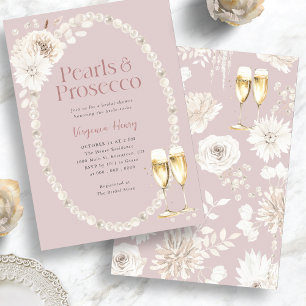 Convite Pérolas Rosa e Conjunto Nupcial Prosecco