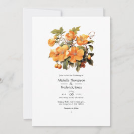 Convite Persimmon Floral Wedding