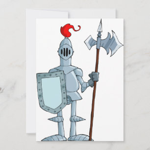 Convite Personagem Cavaleiro de Armadura Medieval