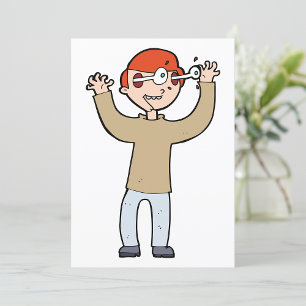 Convite Personagem de Desenho Animado com Olhos Saltando