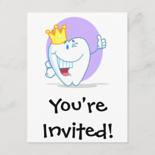 Convite Personagem de desenho animado Dente Sorridente Com