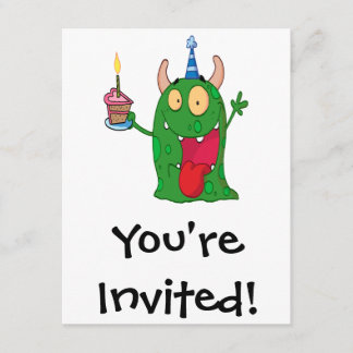 Convite personagem de desenho animado engraçado