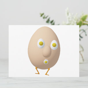 Convite Personagem de Ovo Excêntrico RG & RA Design Fofo