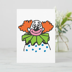 Convite Personagem de Palhaço Caprichoso com Cabelo Laranj