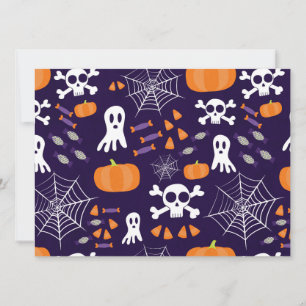 Convite Personagens Divertidos de Halloween Assustadores