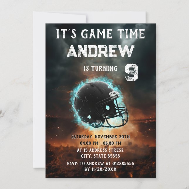 Convite Personal American Football Invitation (Frente)