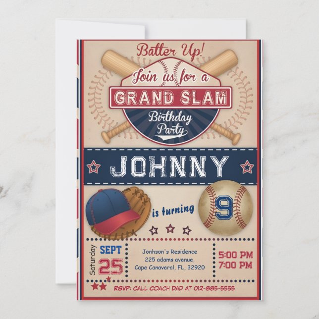 Convite Personal Baseball Photo Party Invitation (Frente)