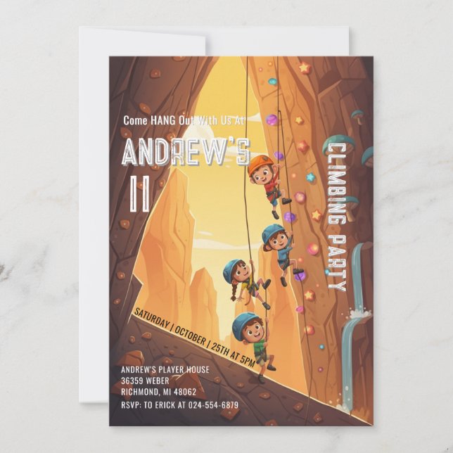 Convite Personal Climbing Park Birthday Invitation (Frente)