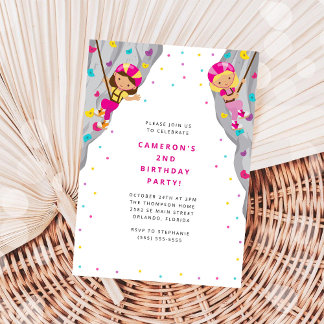 Convite Personal Rock Climbing Birthday Party Invitation
