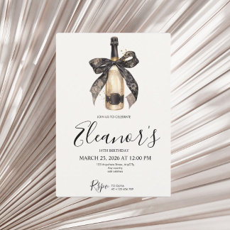 Convite Personalised 18th Champagne Birthday Invitation