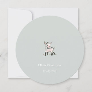 Convite Personalised Little Goat Baby Birth Announcement.
