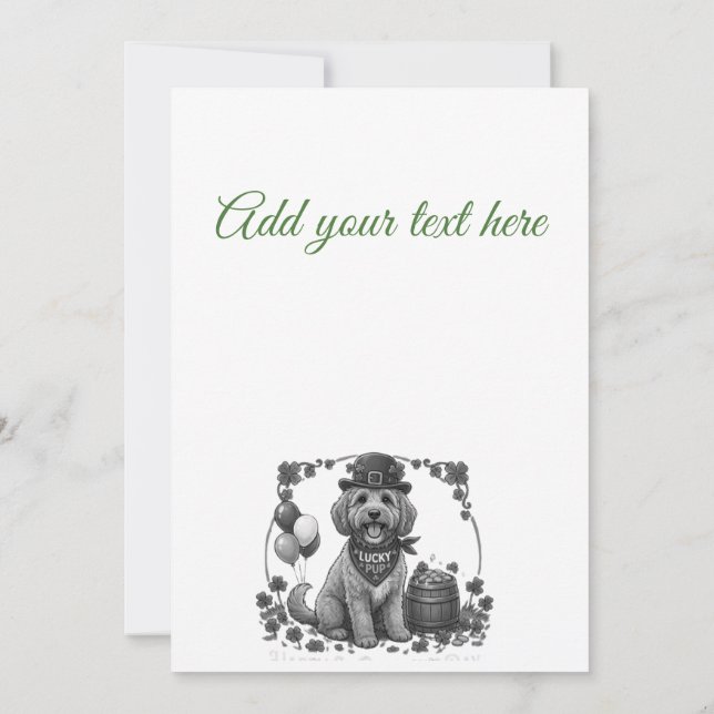 Convite Personalised Lucky Cockapoo St. Patrick's Day (Verso)