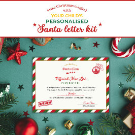 Convite Personalised Official Nice List Certificate Santa