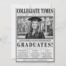 Personalised QR code Newspaper Graduation