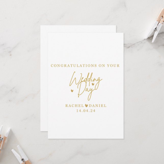 Convite Personalised Wedding Day Card - Happily Ever After (Frente/Verso In Situ)