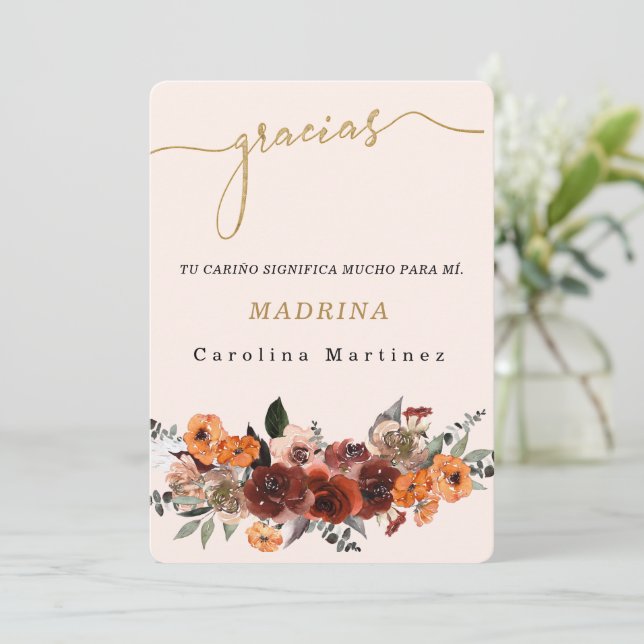 Convite Personaliza Agradecimento Para a Madrinha (Em pé/Frente)