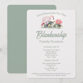 Convite Personalização da Arte Tropical Flamingo, Reunião 