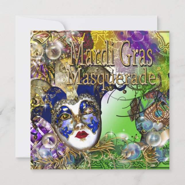 Convite PERSONALIZAÇÃO DA Máscara de mascarada de Quincean (Frente)