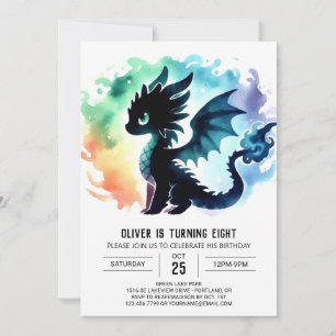 Convite Personalização de aniversário do misterioso dragão