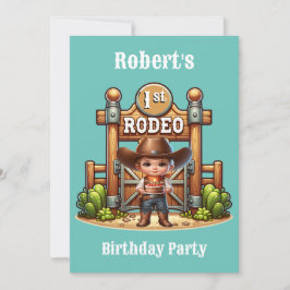 Convite Personalização de Aniversário do Primeiro Rodeo Oc